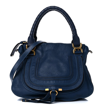 Chloe Calfskin Medium Marcie Satchel Navy 1 of 23