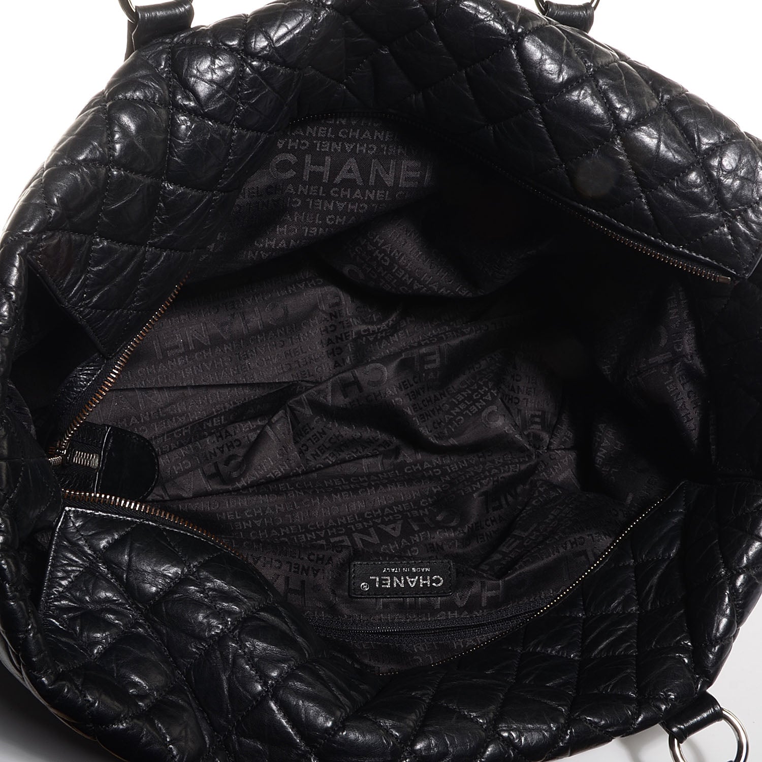 Chanel Distressed Lambskin Vintage Ligne Lady Braid XL Tote Black 5 of 7