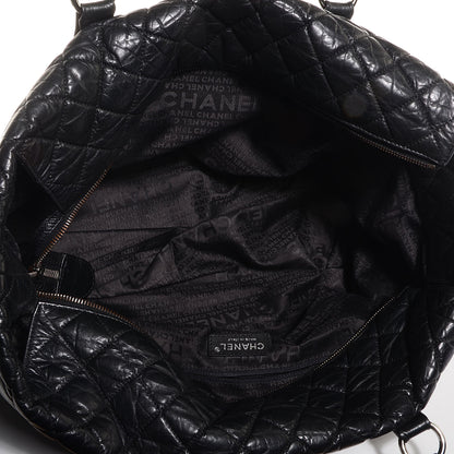 Chanel Distressed Lambskin Vintage Ligne Lady Braid XL Tote Black 5 of 7