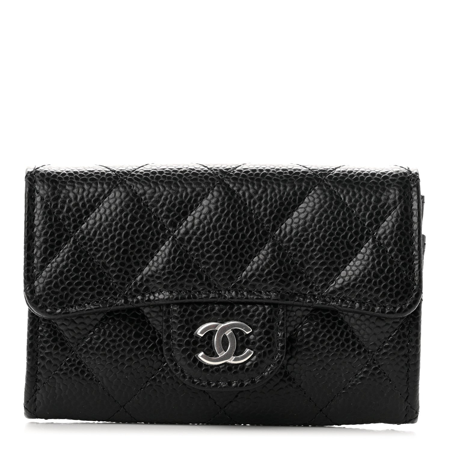 Chanel Caviar Quilted Flap Card Holder Wallet Black 1 of 8