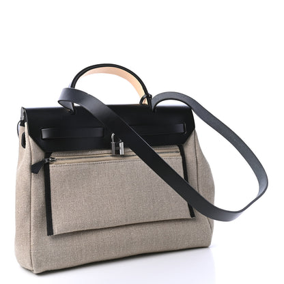 Hermes Military Toile Vache Hunter Herbag Zip Retourne 31 PM Ficelle Black 2 of 4