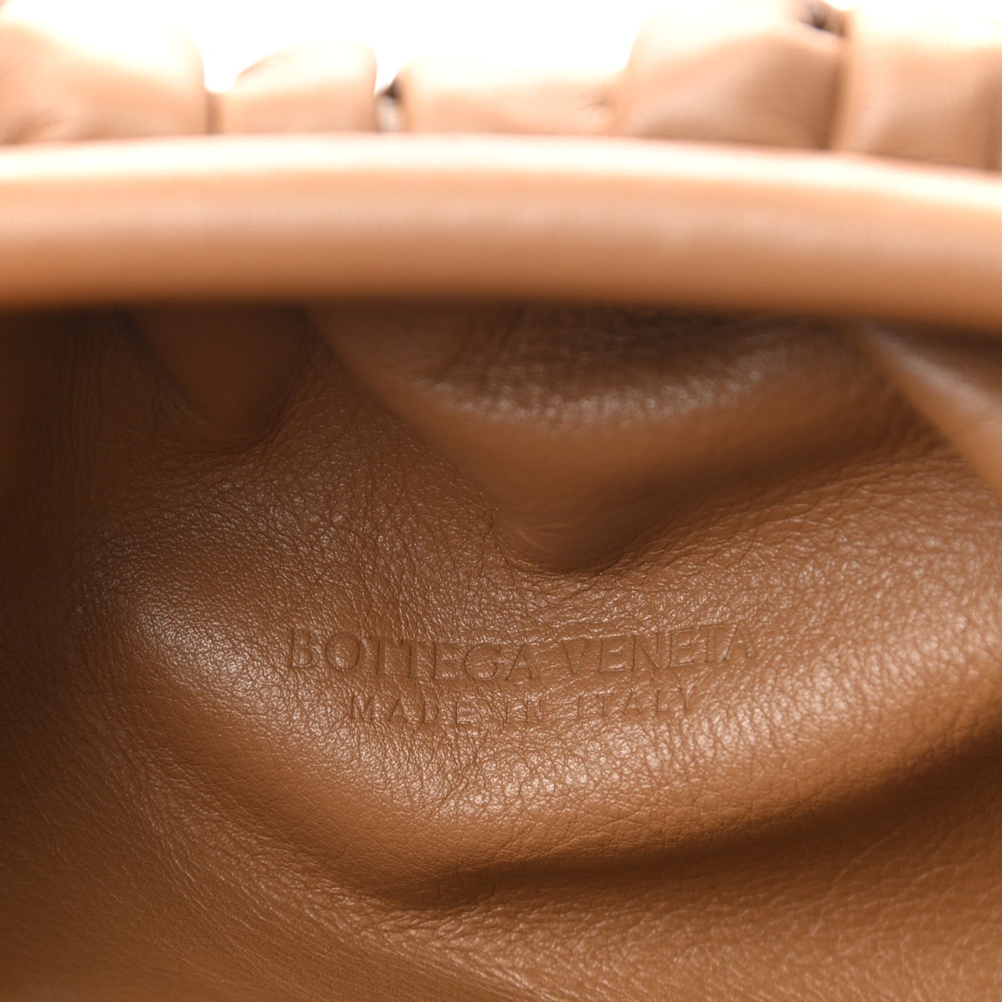 Smooth Butter Calf The Pouch Oversized Clutch Cammello