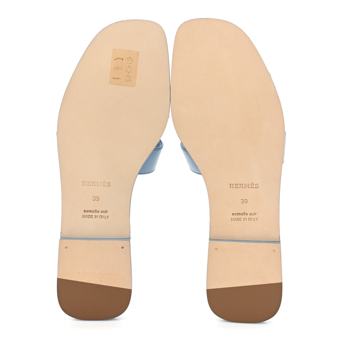 Box Calfskin Oran Sandals 39 Bleu Cameo