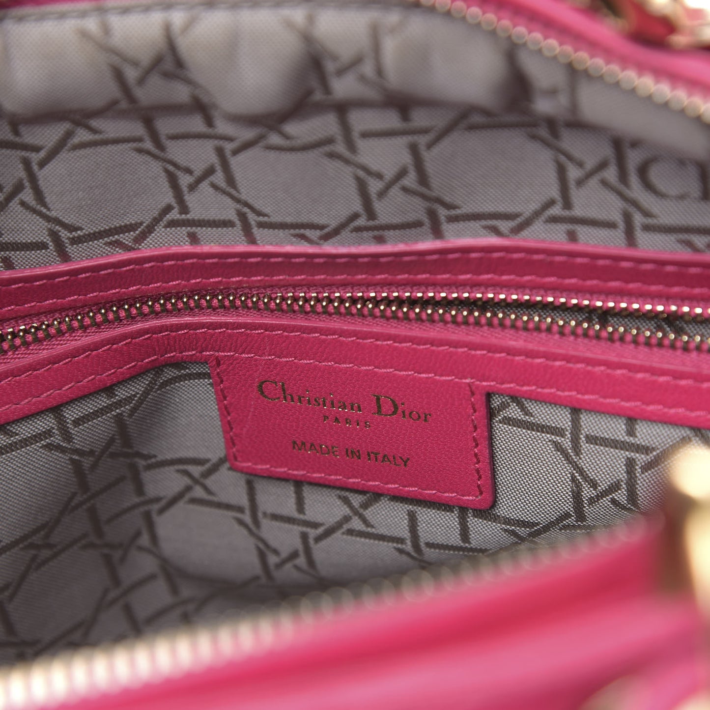 Lambskin Cannage Large Lady Dior Pink