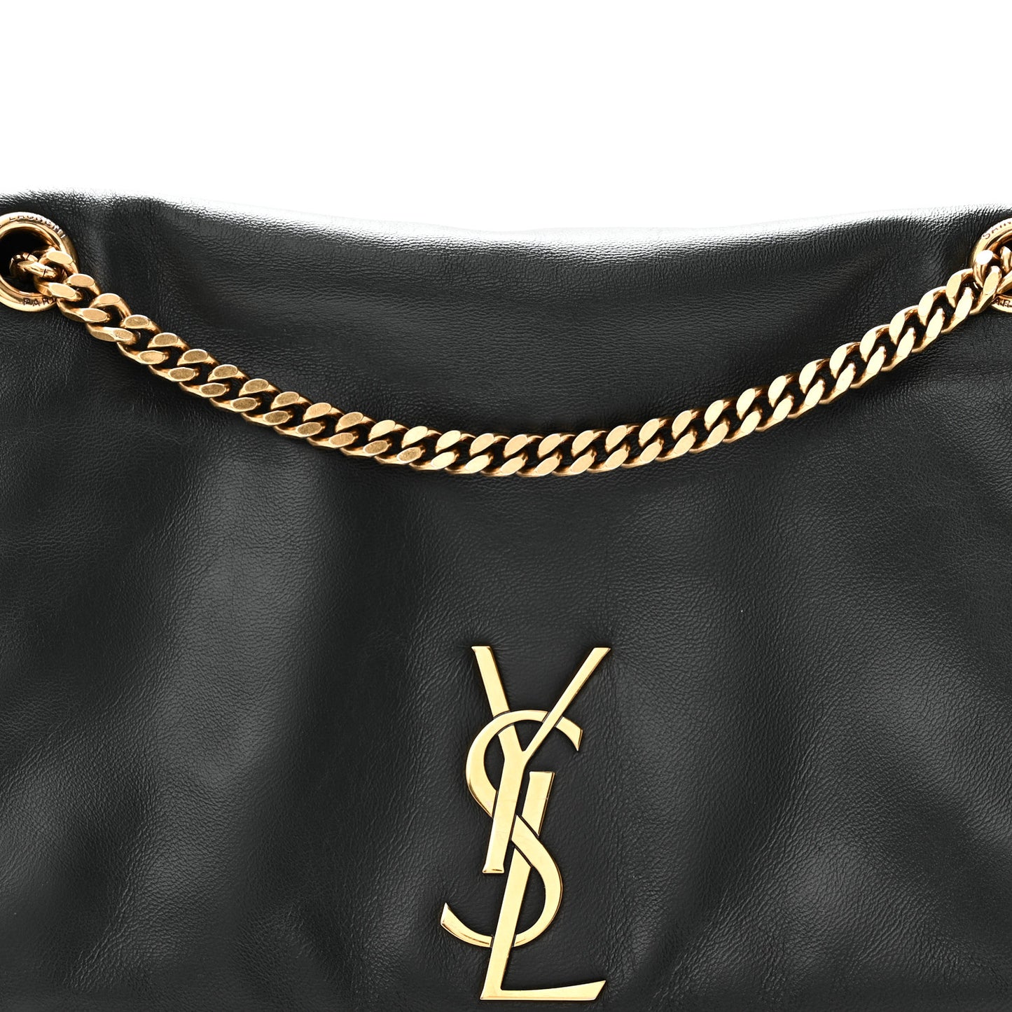 Smooth Calfskin Suede Medium Reversible Monogram Kate Satchel Black
