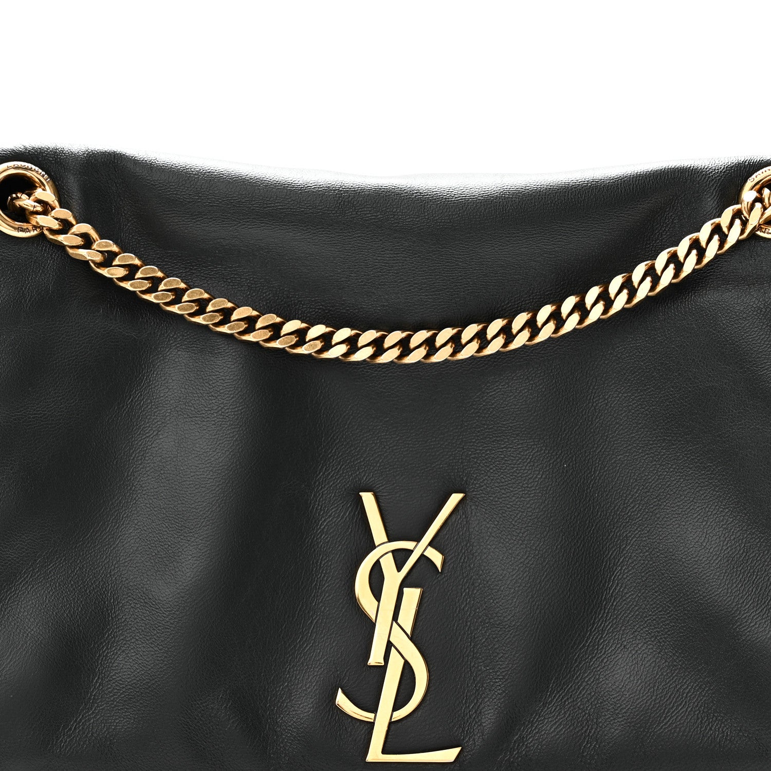 Saint Laurent Smooth Calfskin Suede Medium Reversible Monogram Kate Satchel Black 13 of 17