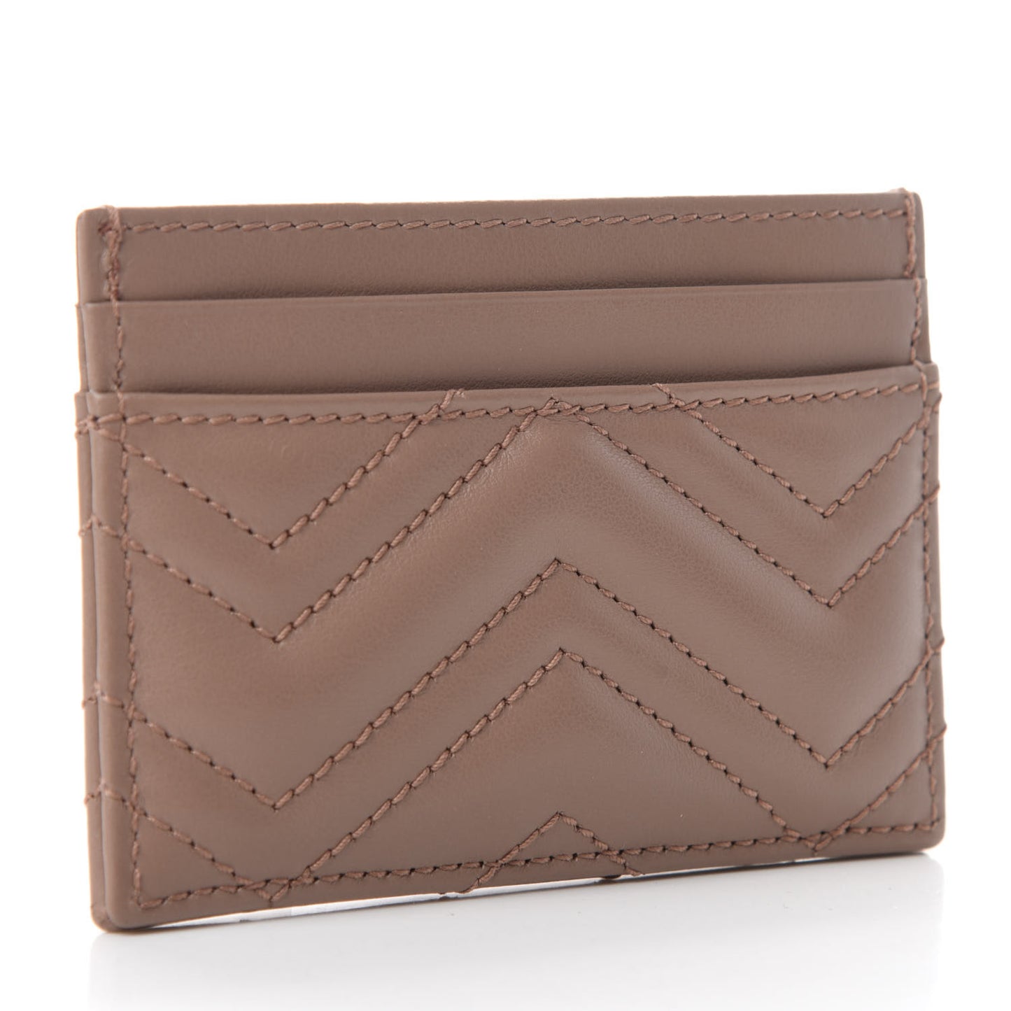 Calfskin Matelasse GG Marmont Card Holder Porcelain Rose