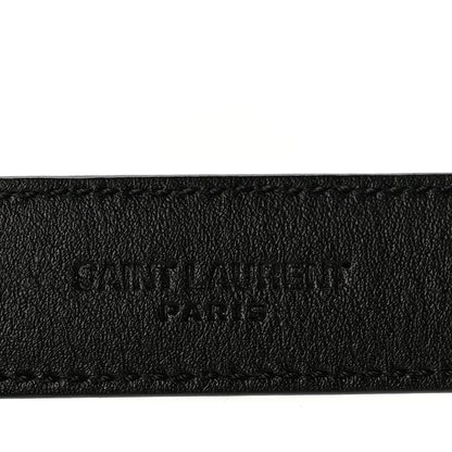Saint Laurent Suede Monogram Cassandre Extra Thin Square Buckle Belt 80 32 Black 5 of 8