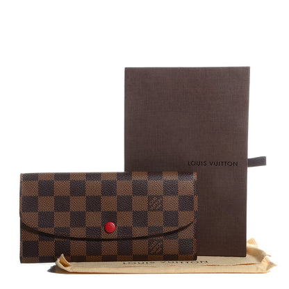 Louis Vuitton Damier Ebene Emilie Wallet Red 8 of 8