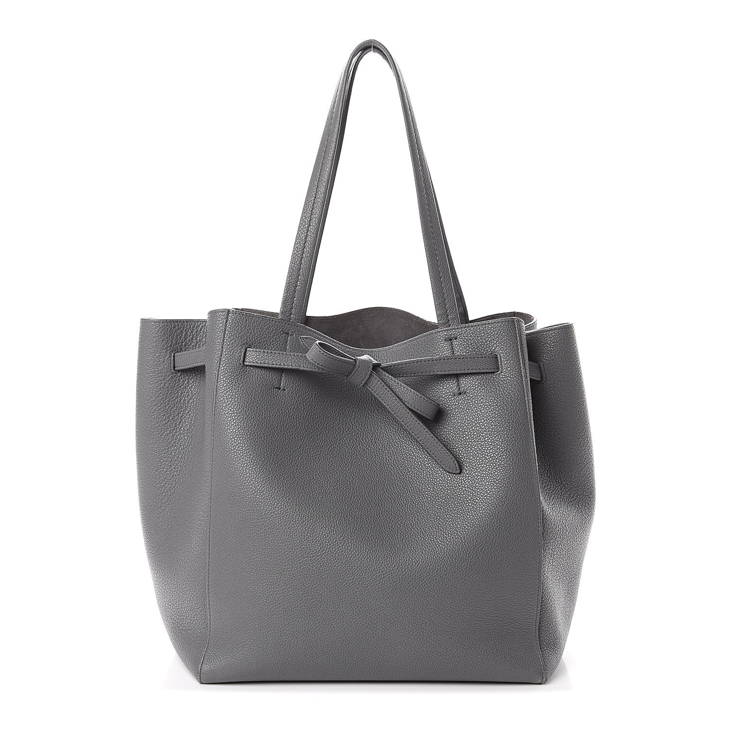 Celine Soft Grained Calfskin Small Belt Cabas Phantom Grey 1 of 8