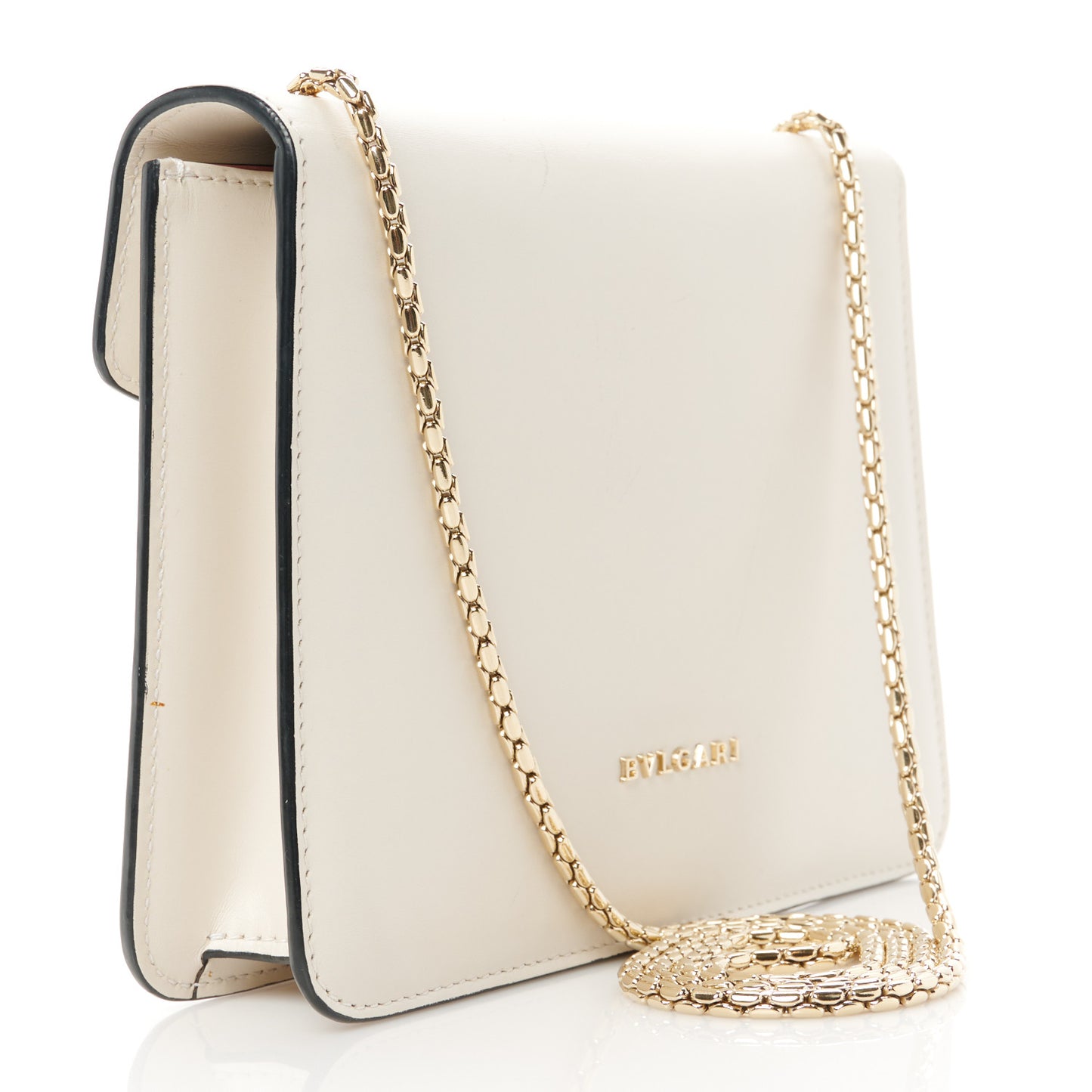 Calfskin Studded Serpenti In Love Forever Crossbody Bag White