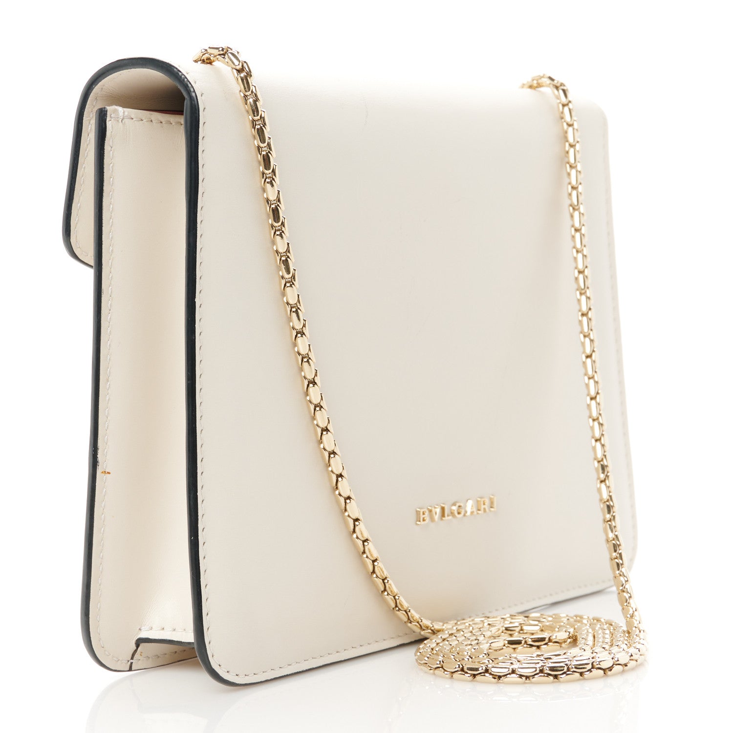 Bulgari Calfskin Studded Serpenti In Love Forever Crossbody Bag White 4 of 11