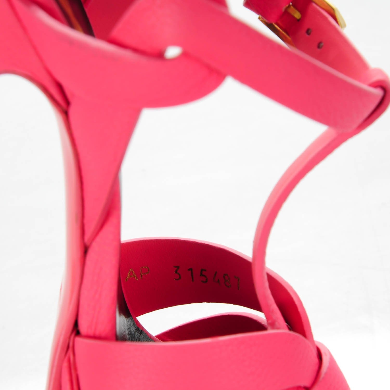 Saint Laurent Calfskin Tribute 105 Platform Sandals 35 Rose 8 of 10