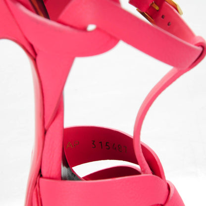 Saint Laurent Calfskin Tribute 105 Platform Sandals 35 Rose 8 of 10