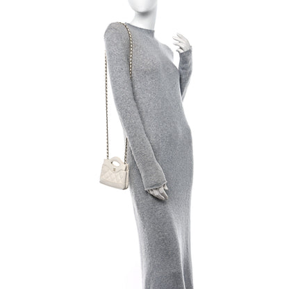 Chanel Shiny Lambskin Quilted Micro 31 Clutch With Chain White 2 of 10