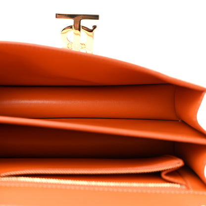 Burberry Canvas Calfskin Small TB Bag Orange 5 of 10