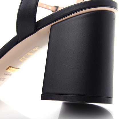 Gucci Lifford Calfskin GG Marmont Ankle Wrap 75mm Sandals 40.5 Black 11 of 11