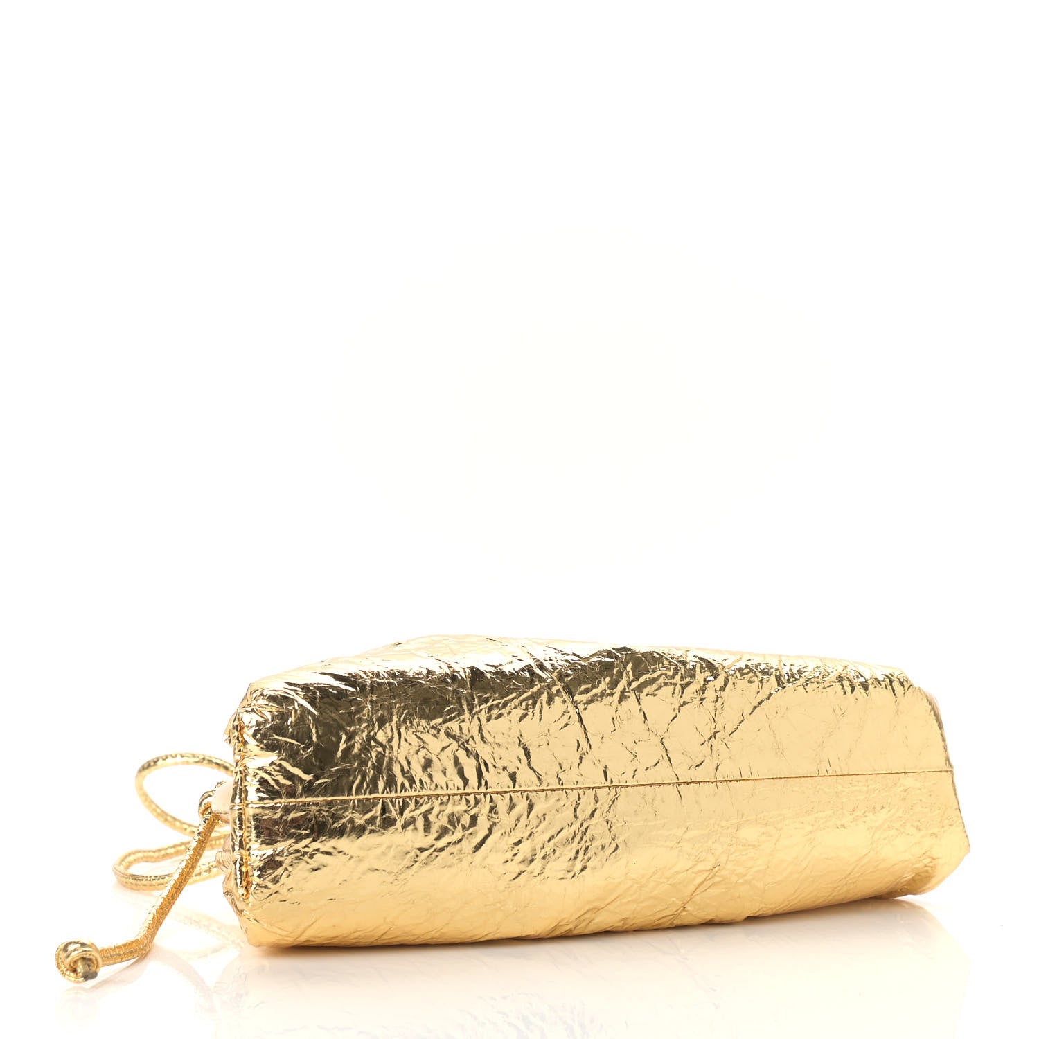 Bottega Veneta Metallic Crinkled Lambskin The Mini Pouch Oro 4 of 8