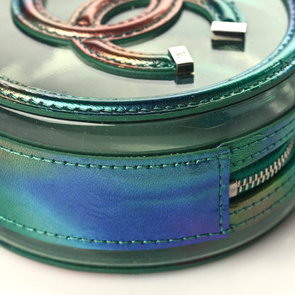 Chanel PVC Calfskin Lambskin Quilted Round Filigree Clutch With Chain Green 9 of 9
