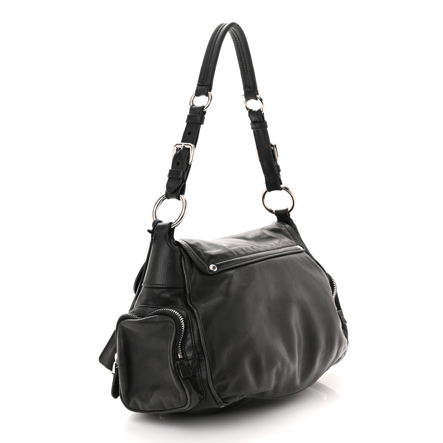 Cervo Antik Easy A Foldover Pushlock Flap Shoulder Bag Black