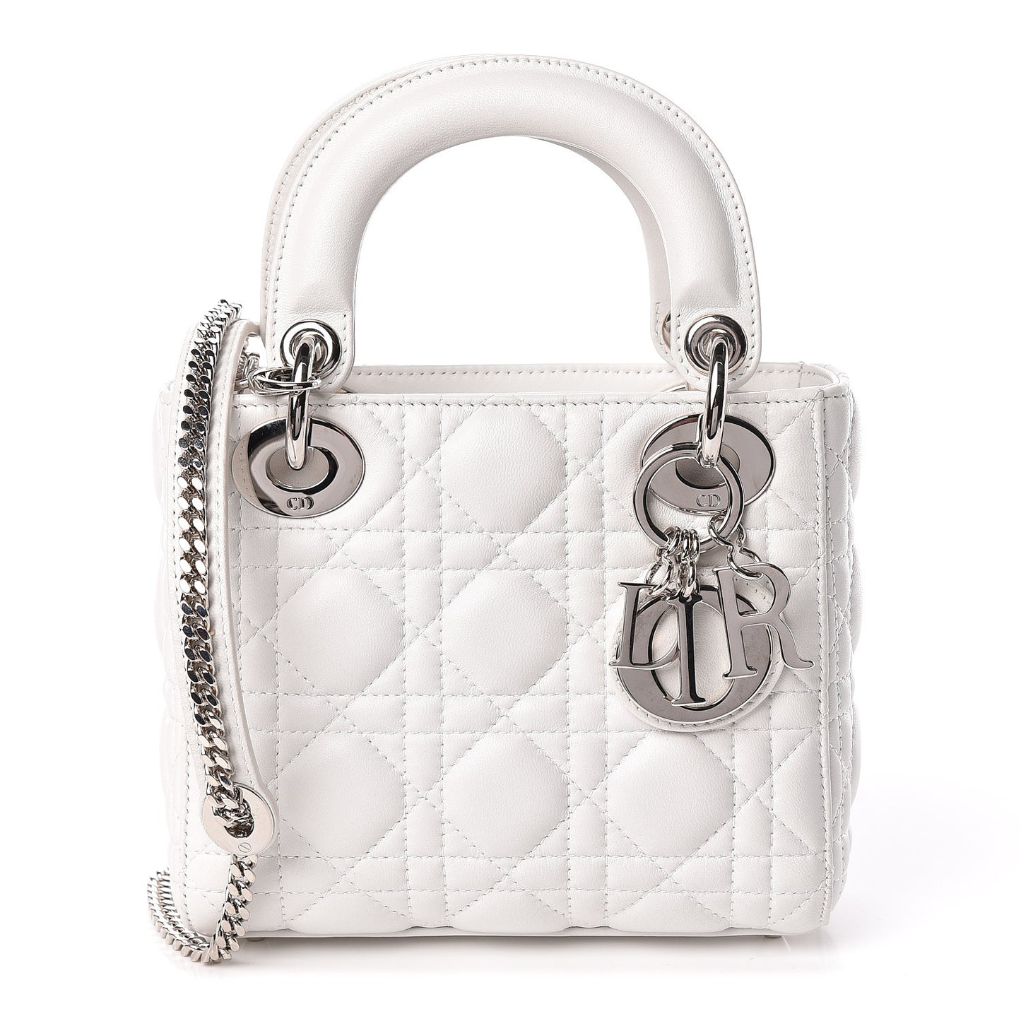 Lambskin Cannage Mini Lady Dior White