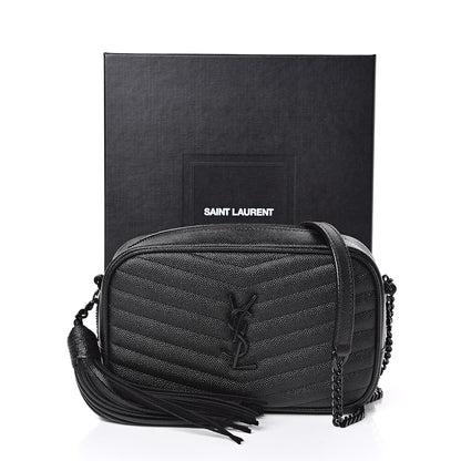 Saint Laurent Grain De Poudre Matelasse Monogram Mini Lou Camera Bag Black 11 of 11