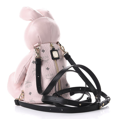 MCM Calfskin Visetos Rabbit Zoo Doll Backpack Soft Pink 2 of 9