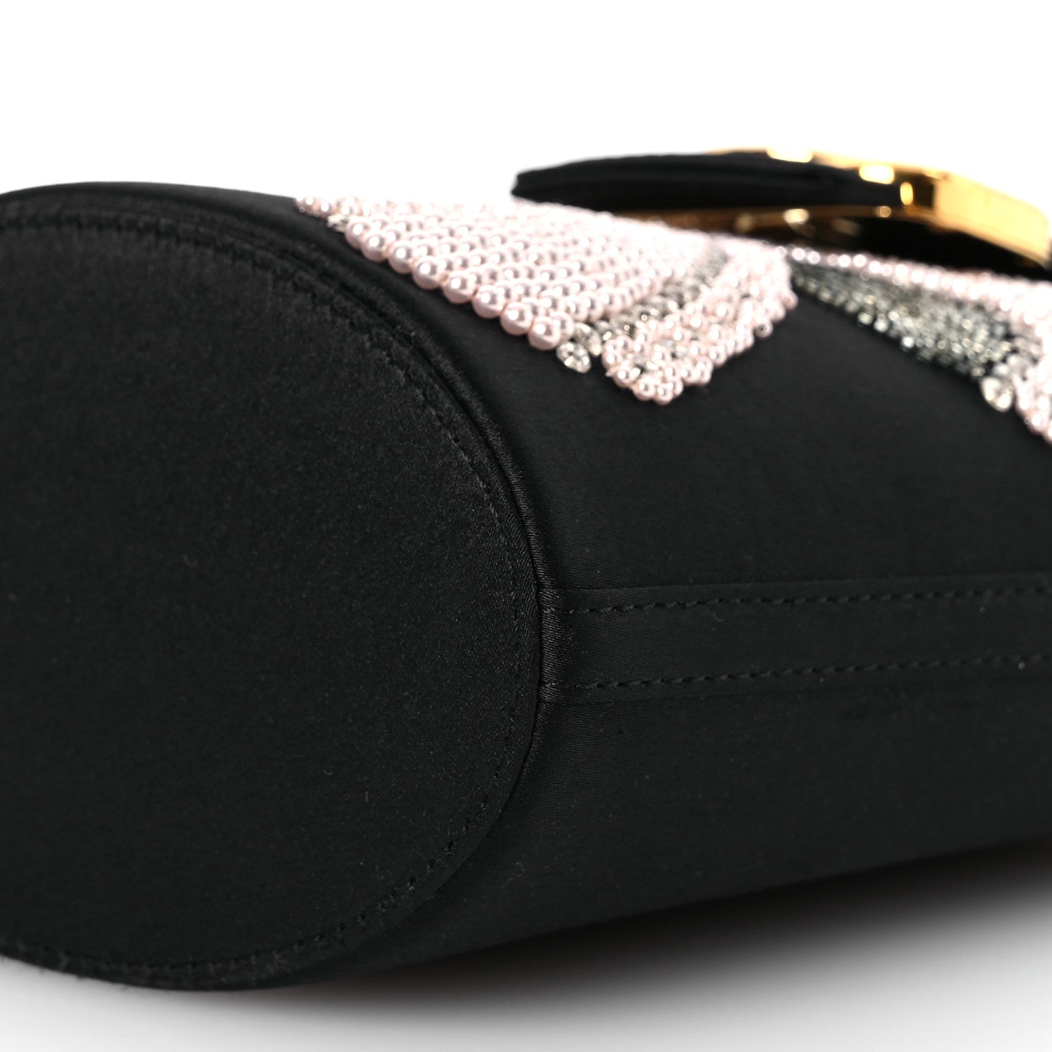 Lanvin Satin Sequin Small Swan Bucket Bag  Black 9 of 14