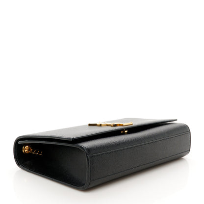Saint Laurent Grain De Poudre Medium Classic Monogram Kate Satchel Black 4 of 11