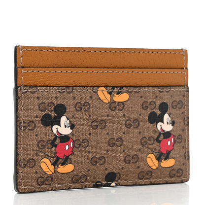 Gucci X DISNEY Mini Vintage GG Supreme Monogram Mickey Mouse Card Holder Beige Vintage Sun Oil 3 of 7