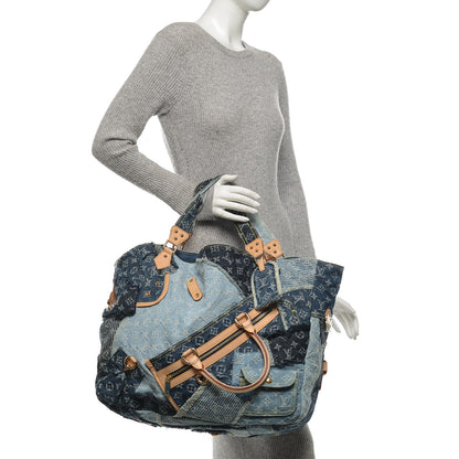 Louis Vuitton Denim Patchwork Cabby Tote Blue 2 of 6