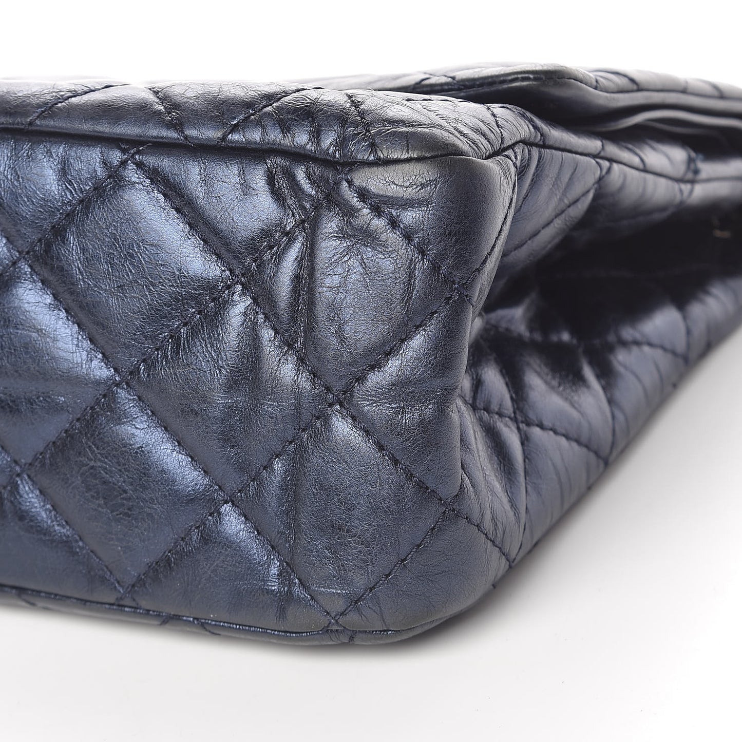 Metallic Aged Calfskin Quilted 2.55 Reissue 227 Flap Blue