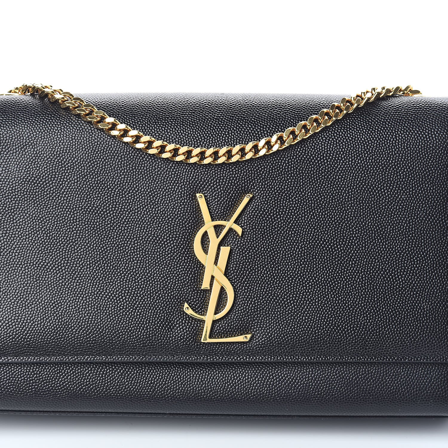 Saint Laurent Grain De Poudre Medium Classic Monogram Kate Satchel Black 7 of 9