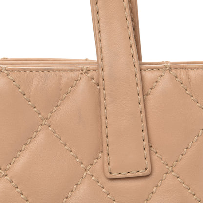 Chanel Calfskin Contrast Stitch Surpique Tote Beige 11 of 13