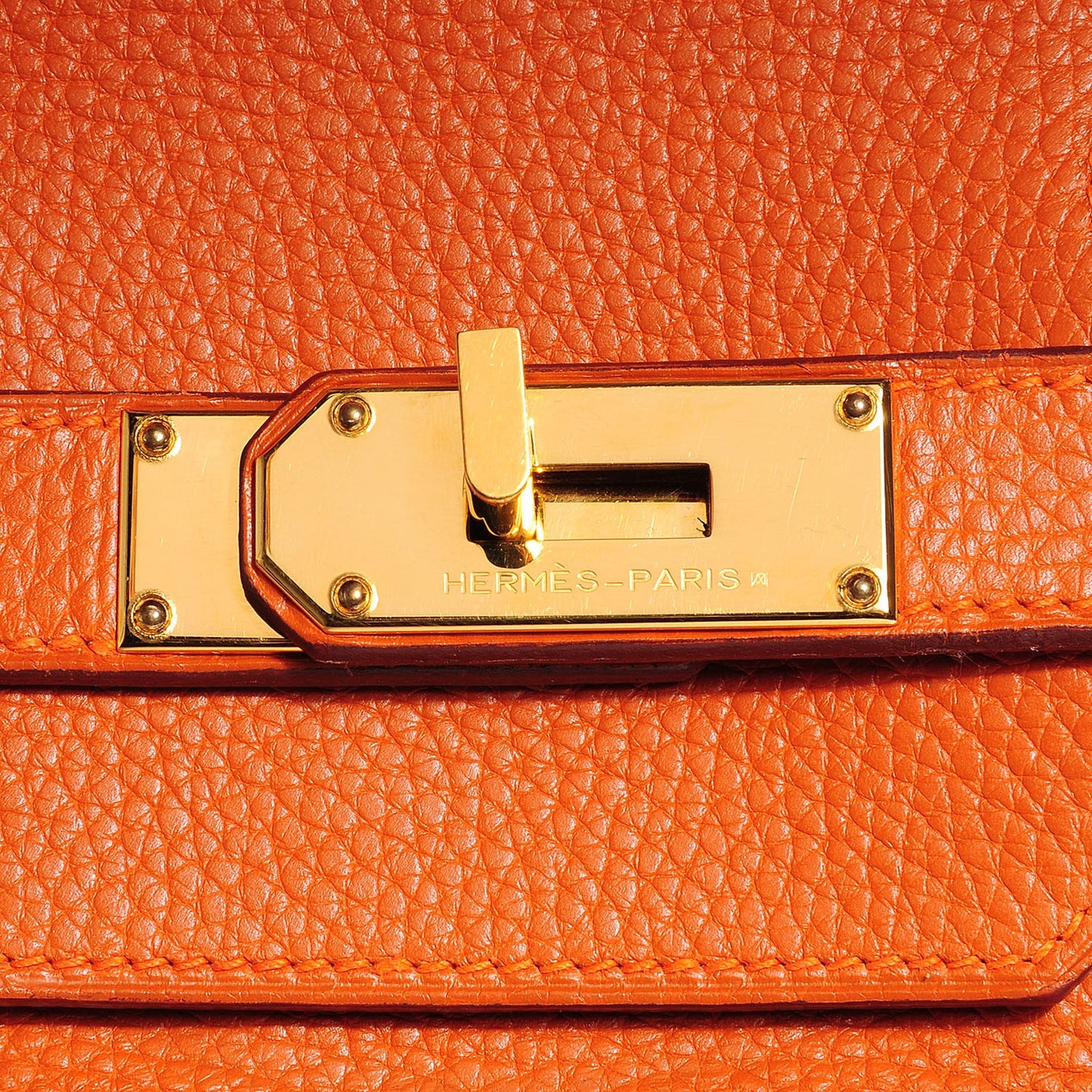 Taurillon Clemence JPG Birkin 42 Orange
