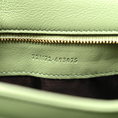 Gucci Roxy Calfskin Web Medium Blondie Top Handle Shoulder Flap Bag Salamander Green 8 of 11