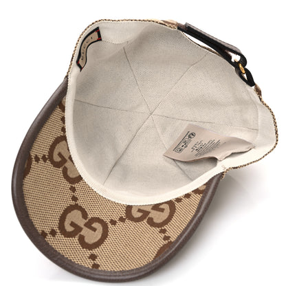 Gucci Monogram Jumbo GG Baseball Hat S 56 Camel Ebony 6 of 8