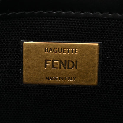 Fendi Canvas Vitello King Extra Strap FF Embroidered Baguette Black 6 of 9