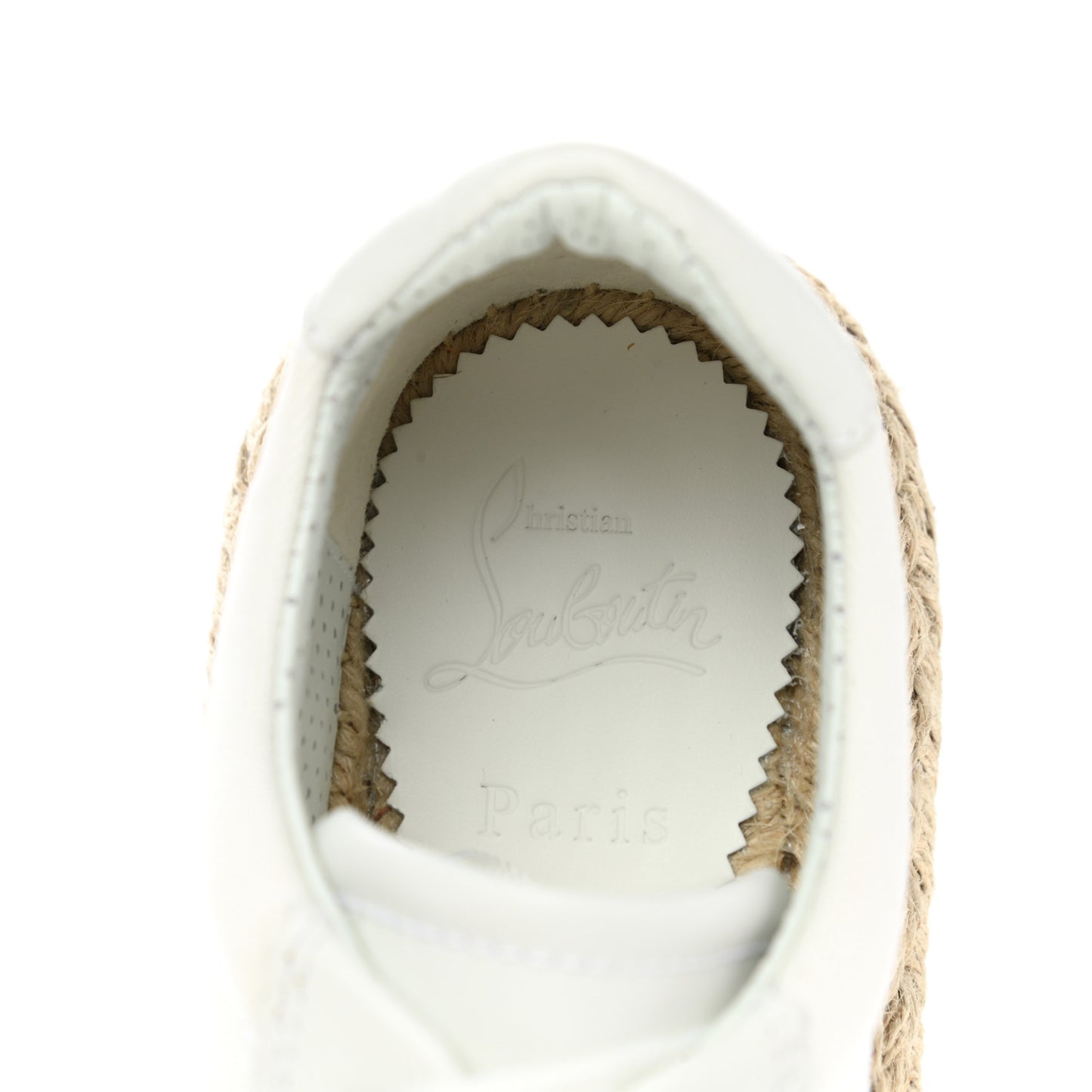 Toile Calfskin Espasneak Flat Sneaker 38 Ivory