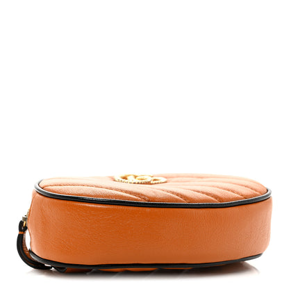 Gucci Vintage Effect Calfskin Matelasse Diagonal Torchon GG Marmont Belt Bag 95 38 Cognac 4 of 11