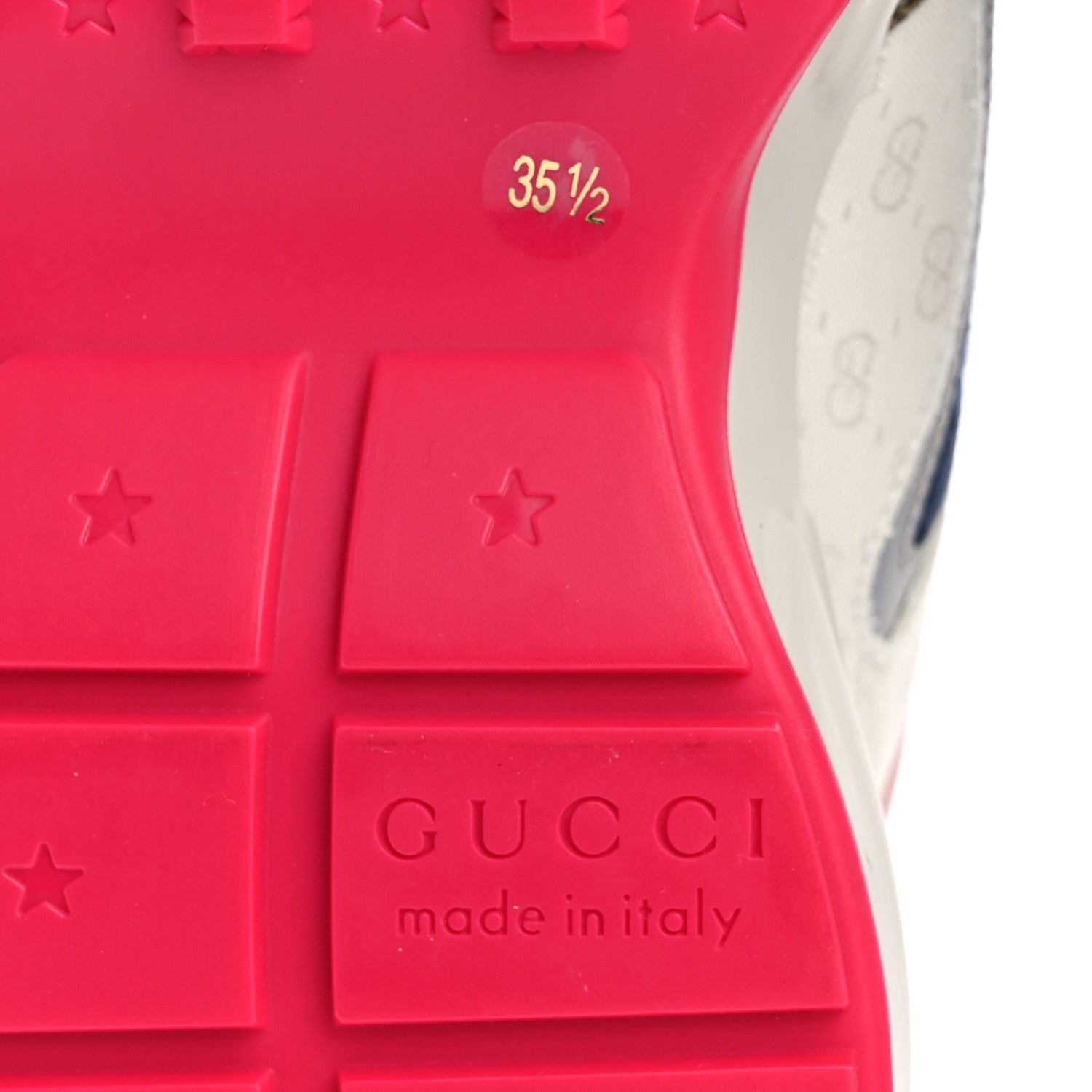 Gucci GG Supreme Monogram Mix Monogram Womens Rhyton Sneakers 35.5 London Blue Beige Pale Pink 8 of 10