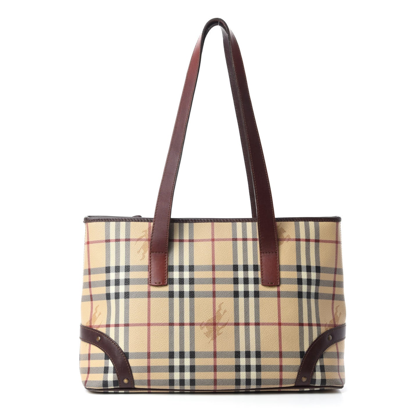 Haymarket Check Studded Tote Bag Chocolate