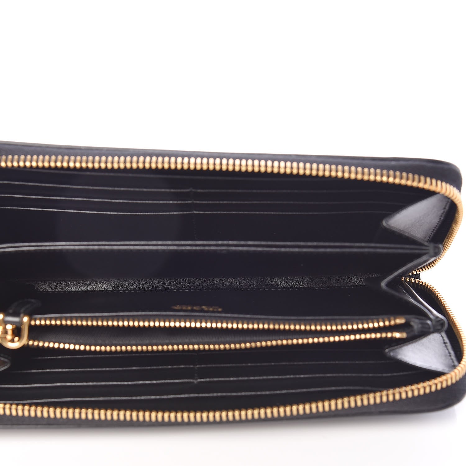 Prada Vitello Daino Zip Around Wallet Black 5 of 9