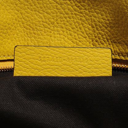Alexander McQueen Leather Padlock Skull Tote Yellow 7 of 8