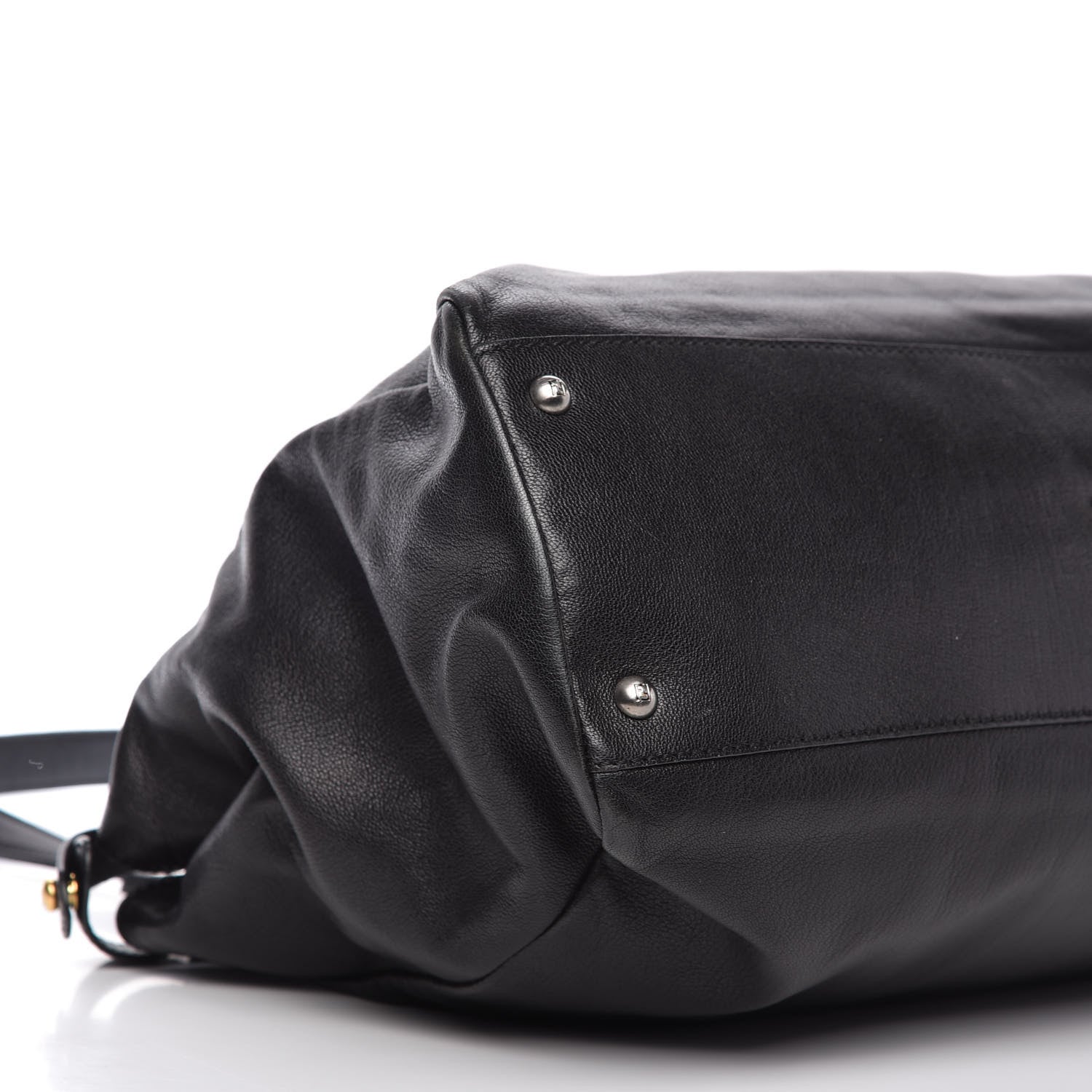 Fendi Goatskin Zucca Large Peekaboo Iconic Satchel Black Tobacco 6 of 10