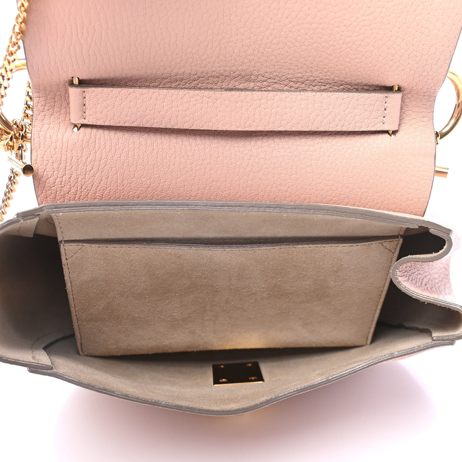 Chloe Grained Lambskin Drew Shoulder Bag Cement Pink 4 of 5