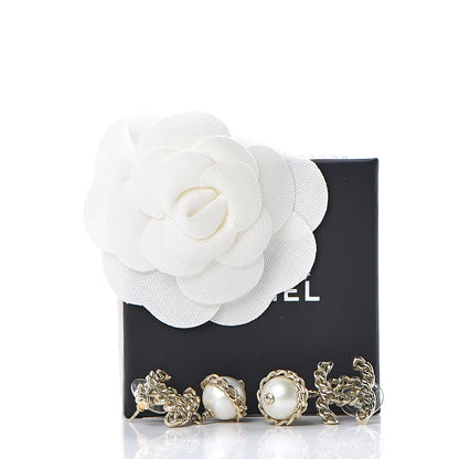Chanel Chain Pearl CC Drop Earrings Gold 6 of 6
