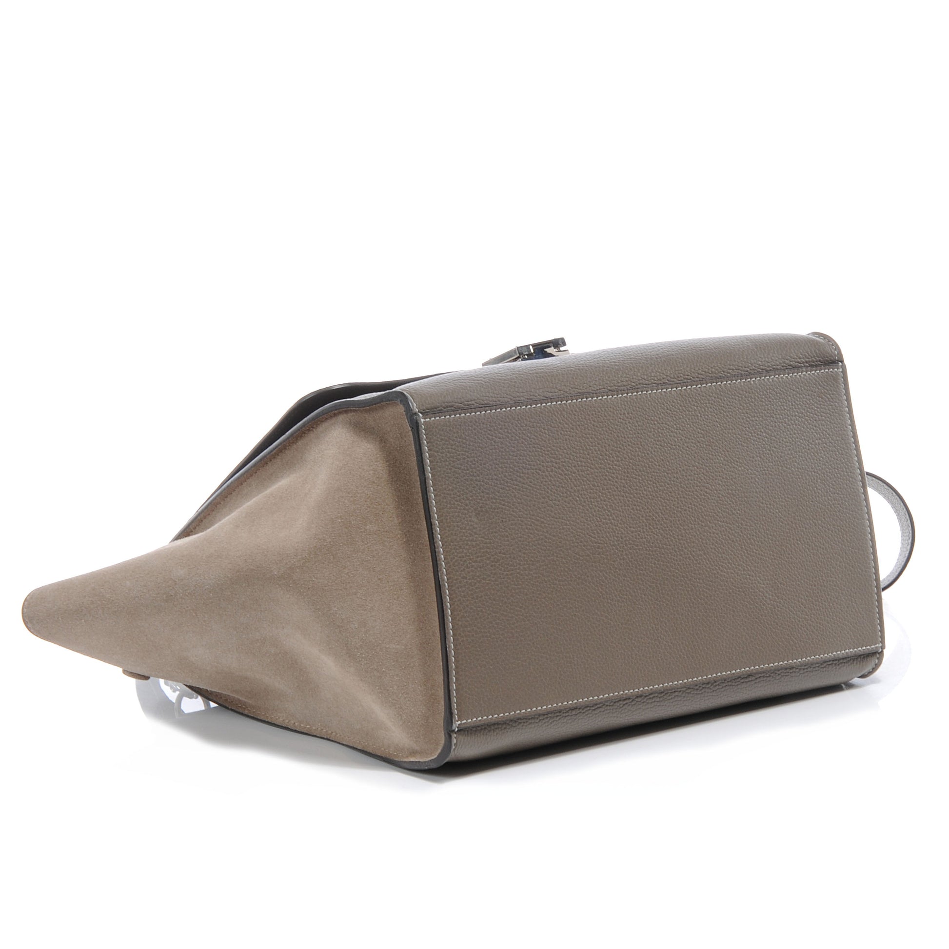 Celine Calfskin Suede Small Trapeze Souris 4 of 8