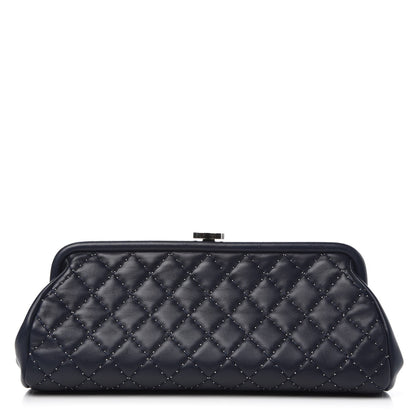Chanel Lambskin Stitched Timeless Clutch Navy 1 of 7