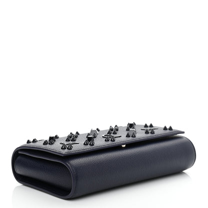 Christian Louboutin Calfskin Spikes Loubinthesky Paloma Clutch Navy 4 of 10